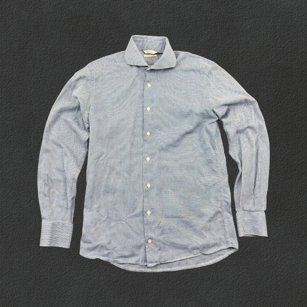 (904) Lichtblauw Suitsupply overhemd - Heren 38 - Zeer goed, Kleding | Heren, Verzenden, Zo goed als nieuw, Blauw, Suitsupply