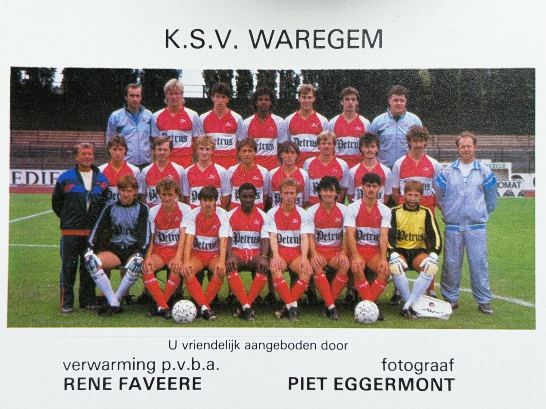 Elftalkaart KSV Waregem - seizoen 1986/1987, Verzenden, Zo goed als nieuw, Spelerskaart