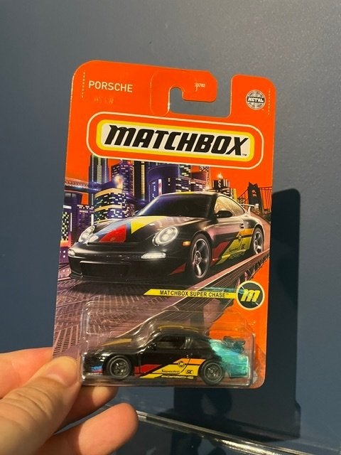 Matchbox Super Chase Porsche 911 GT3 Long Card Protector, Verzenden, Nieuw, Auto, Matchbox