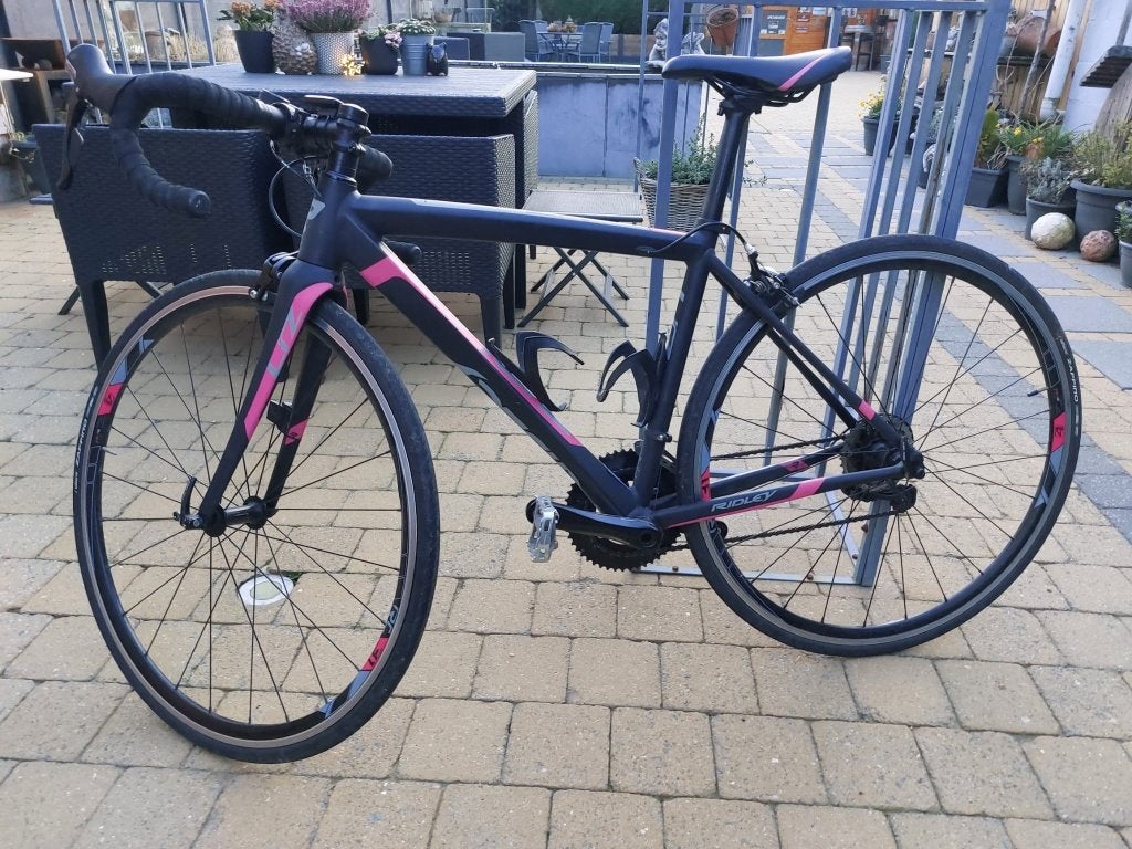 Koersfiets, Gebruikt, 10 tot 15 versnellingen, Velgrem, Dames