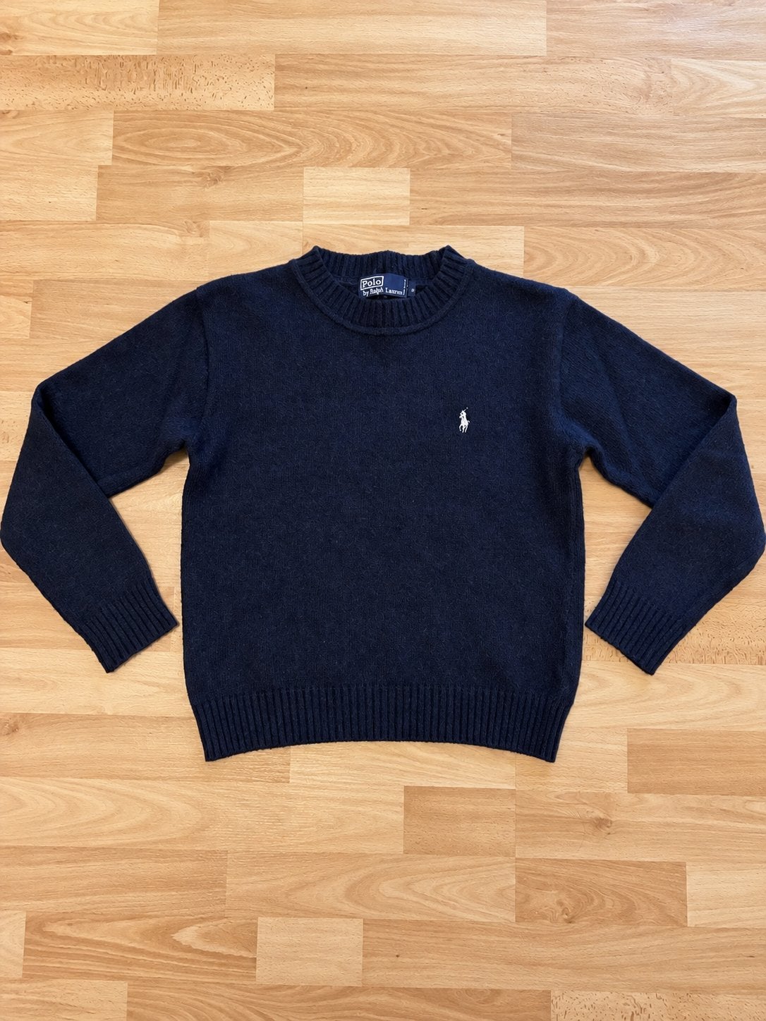 Polo Ralph Lauren Vintage Knit Sweater Navy Blue  – Maat S, Enlèvement ou Envoi, Comme neuf, Taille 46 (S) ou plus petite, Bleu