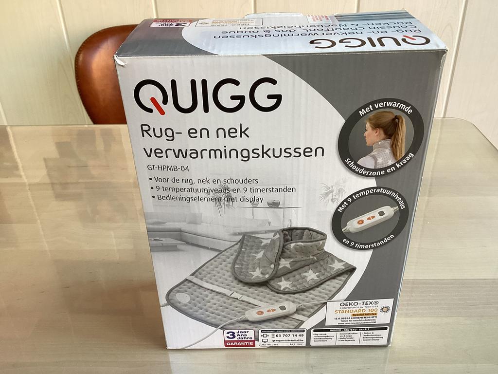 Coussin chauffant Quigg pour le dos et la nuque. Nouveau., Enlèvement, Neuf