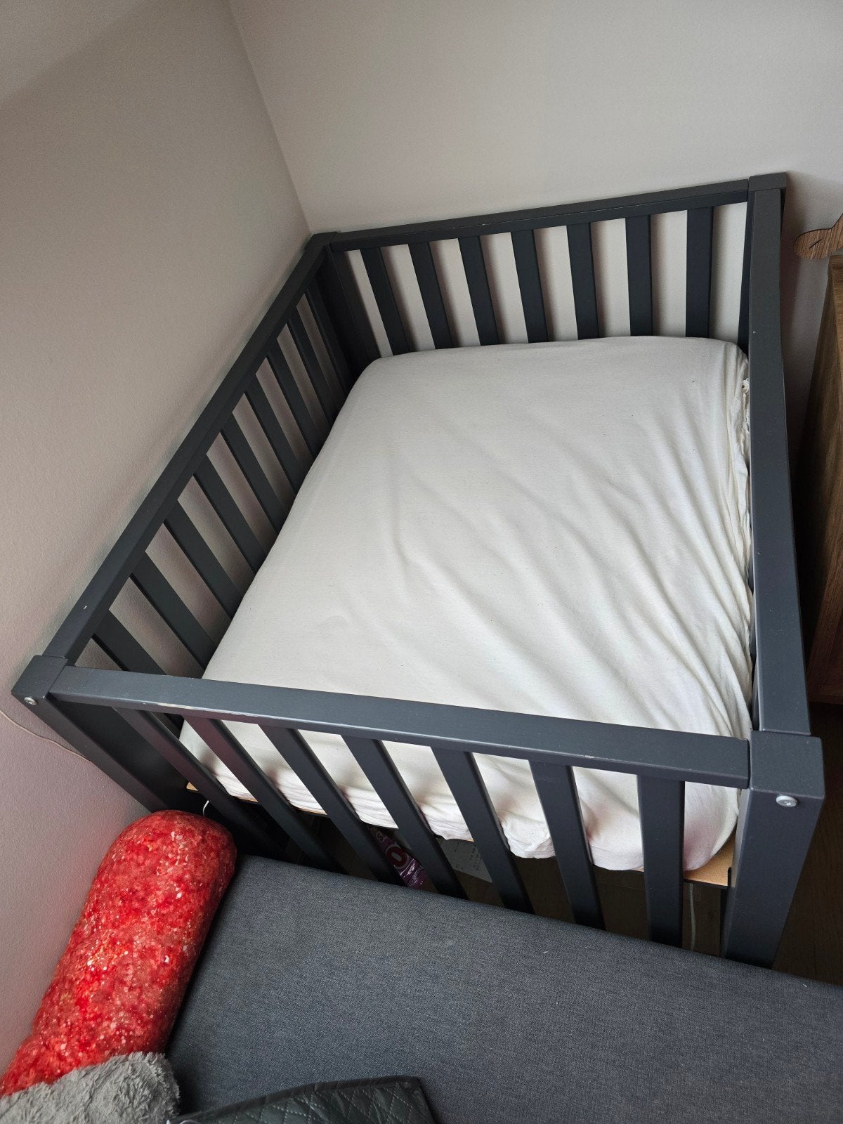Prachtig babypark antracietgrijs, Ophalen, Zo goed als nieuw, Rechthoekig, In hoogte verstelbaar