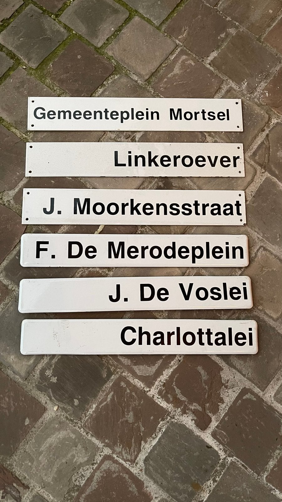Emaille bordjes., Tekstbord, Ophalen of Verzenden, Zo goed als nieuw, Emaille