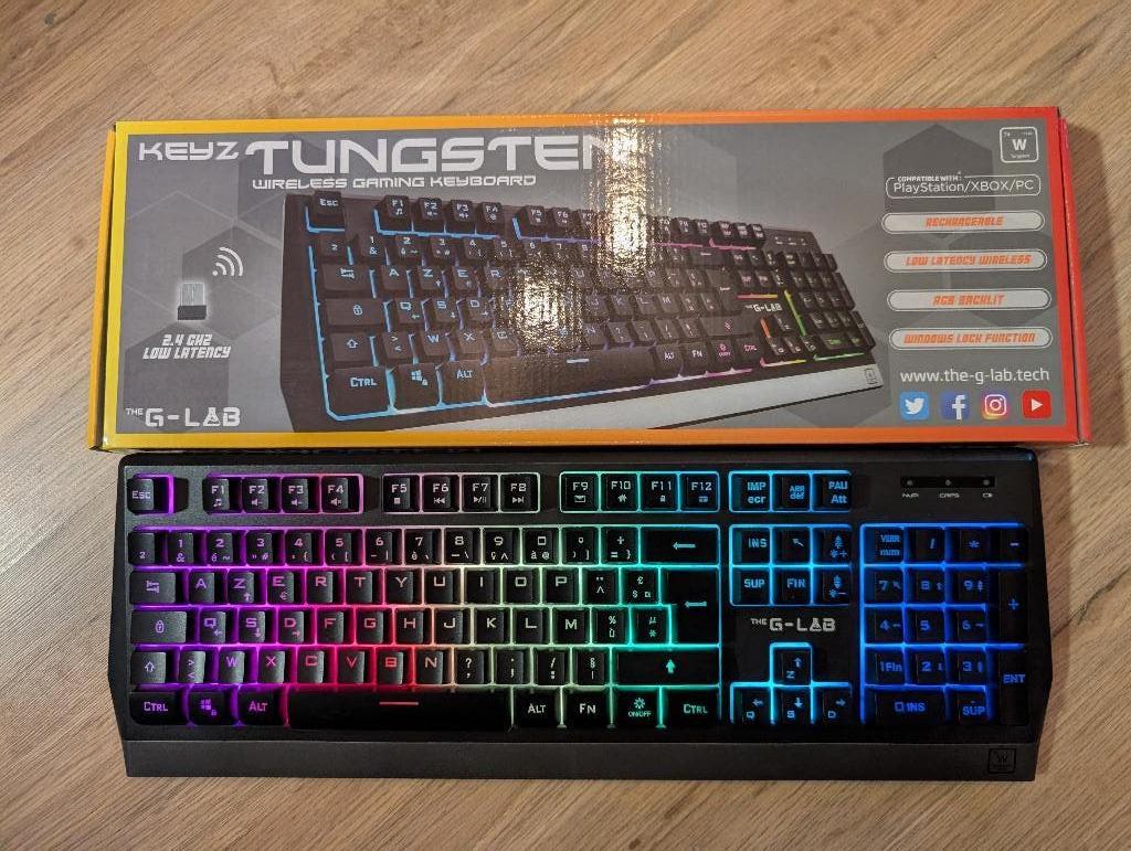 Clavier The G-Lab Keyz Tungsten, Informatique & Logiciels, Claviers, Neuf, Enlèvement ou Envoi, Azerty, Touches multimédia