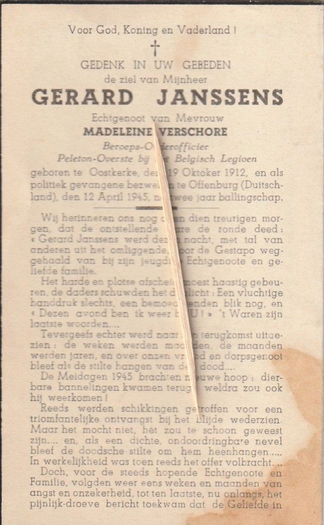 Victime de guerre 1940-1945, Enlèvement ou Envoi