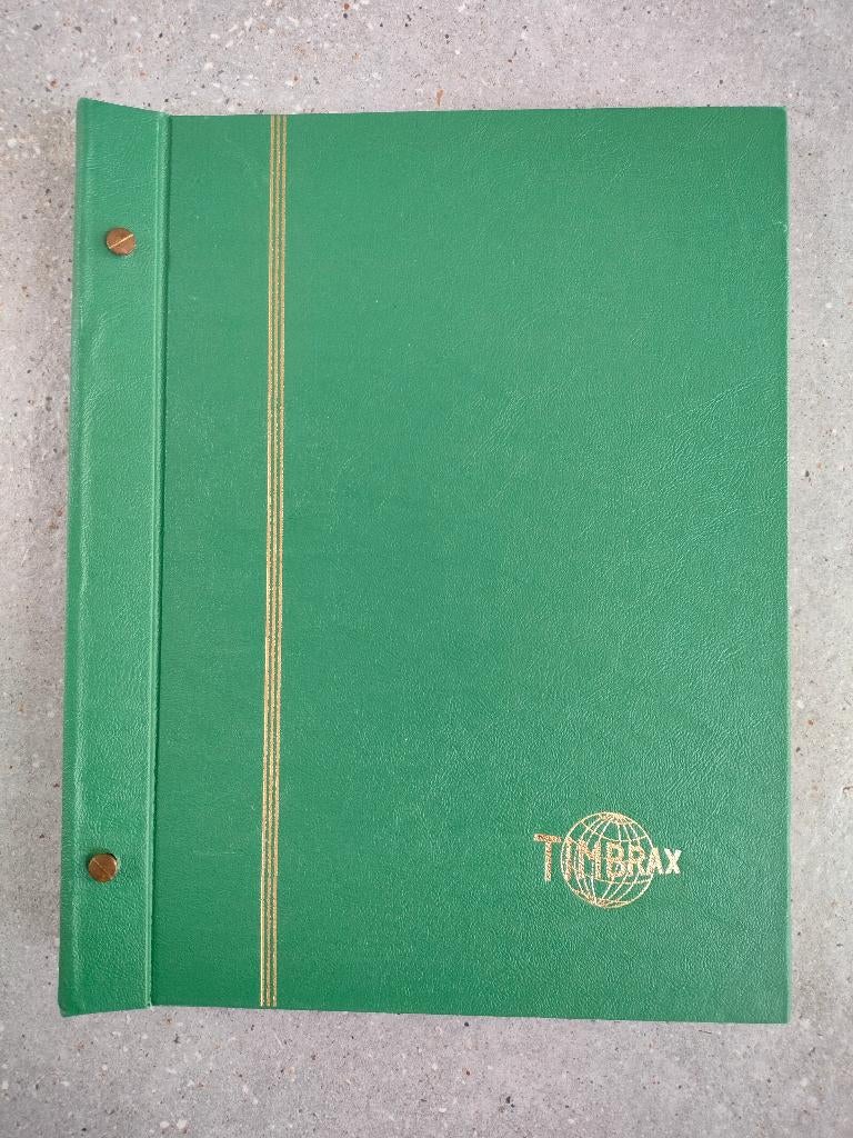 groen Timbrax postzegelalbum met 100 (nieuwe) ruitjesbladen, Verzenden, Verzamelalbum