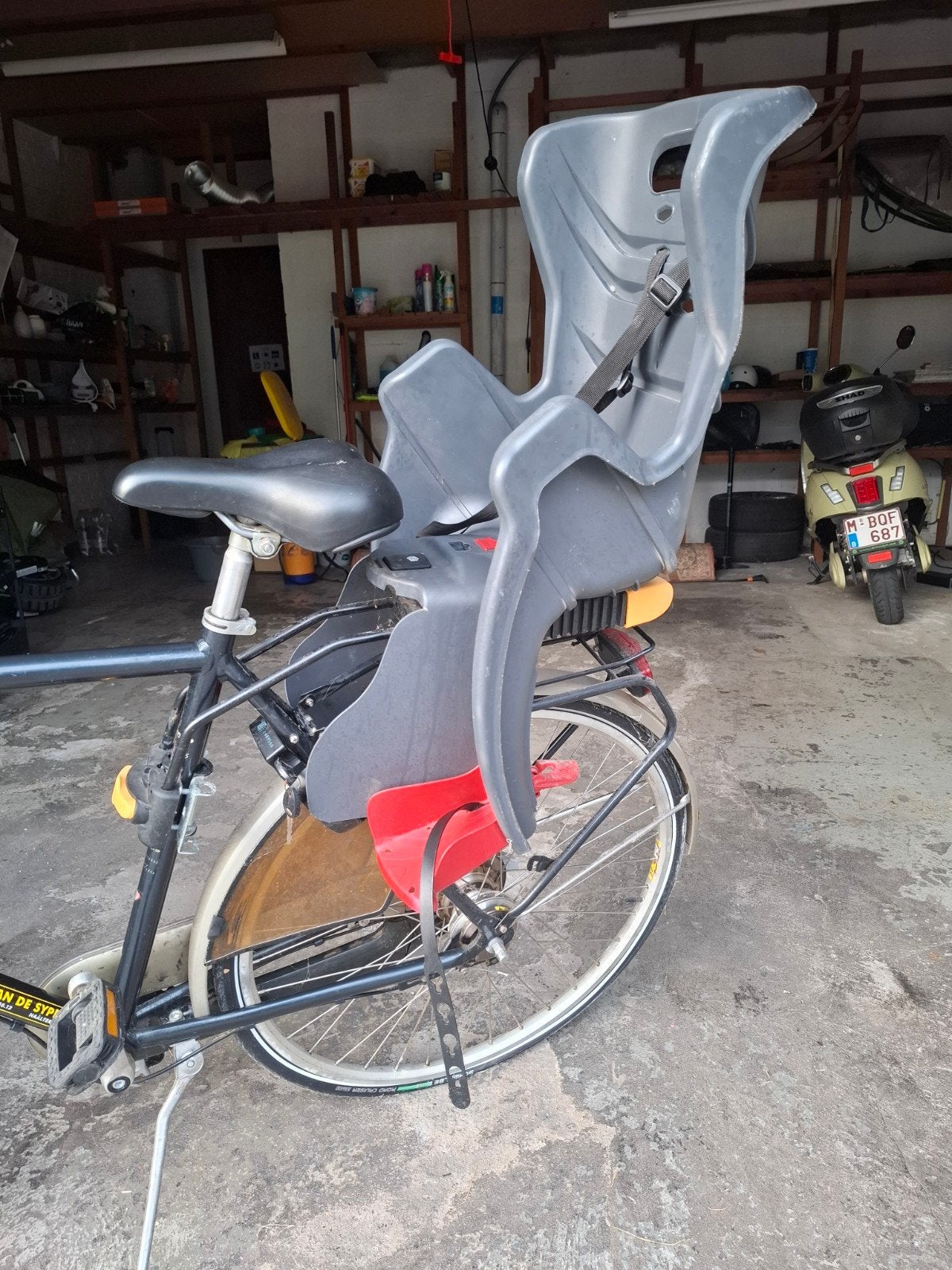 Kinderstoel fiets, Ophalen