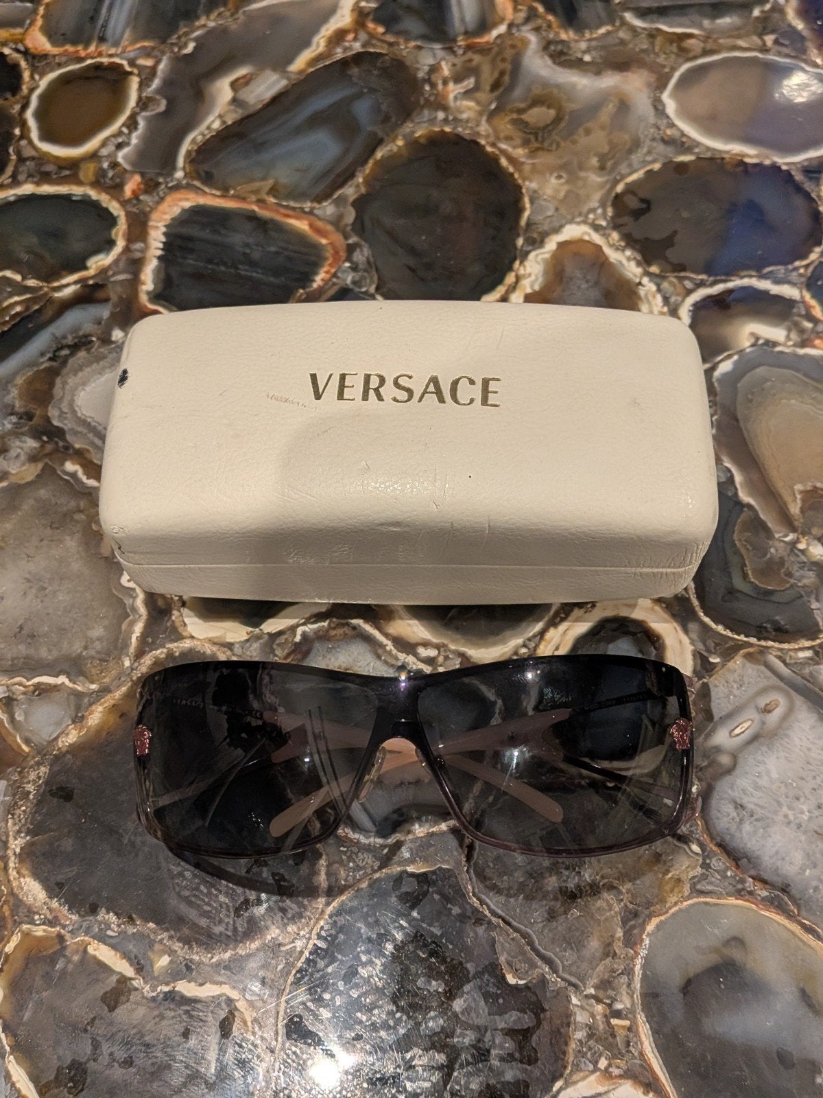 Lunettes de soleil Versace Vintage MOD. 2048 - Rose / Bronze, Enlèvement ou Envoi, Blanc, Lunettes