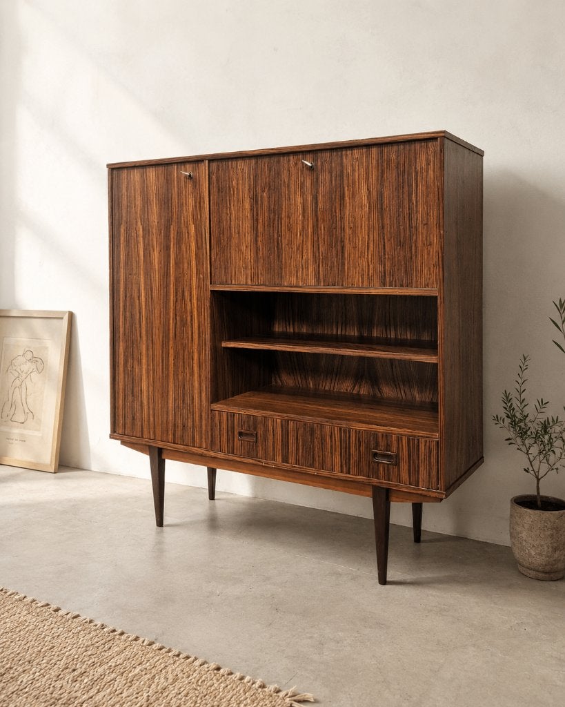 Highboard vintage mid-century – bar / secrétaire, Maison & Meubles, Armoires | Secrétaires, Enlèvement