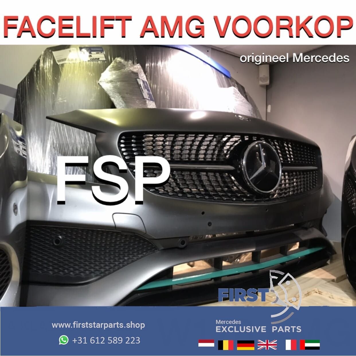 W176 FACELIFT AMG VOORKOP Mercedes A Klasse 2012-2018 GRIJS, Utilisé, -, Avant, -