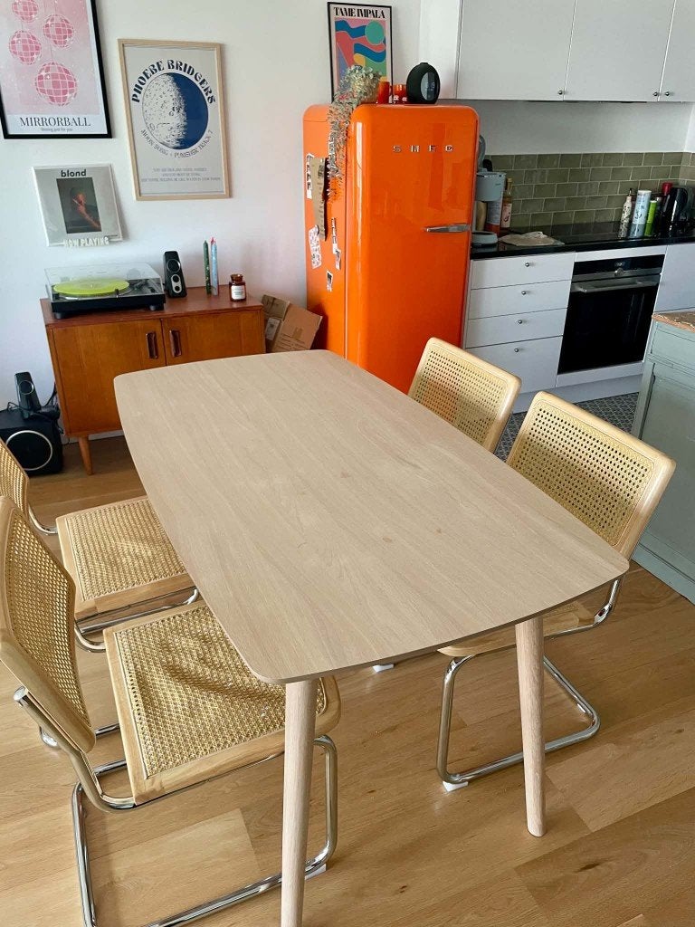 Table à manger en chêne, Maison & Meubles, 100 à 150 cm, Quatre personnes, Comme neuf, Enlèvement