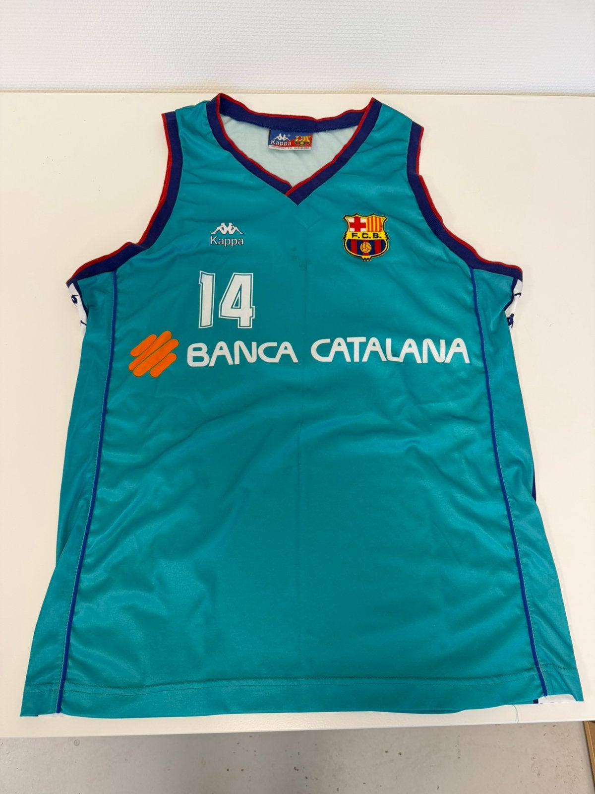 Maillot de basket Kappa vintage FC Barcelone 1994-95 n 14, Enlèvement ou Envoi, Comme neuf, Maillot