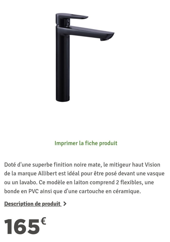 Mitigeur évier  + vasque en pierre, Bricolage & Construction, Enlèvement, Neuf, Chrome, Robinet