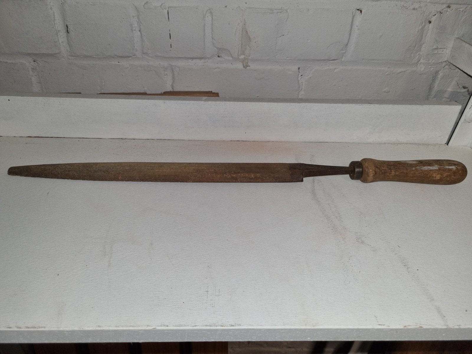 Metalen vijl met houten handvat 48 cm, Ophalen of Verzenden, Gebruikt