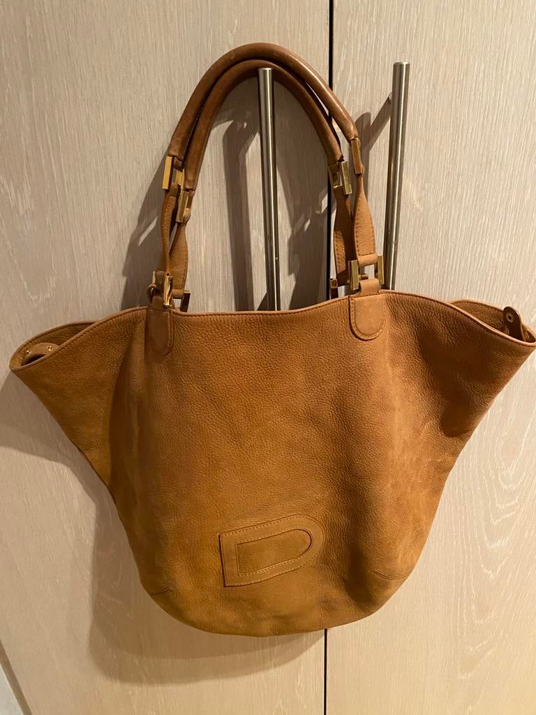 Soepele Delvaux lederen handtad, Handtassen en Accessoires, Tassen | Reistassen en Weekendtassen, Gebruikt, Ophalen