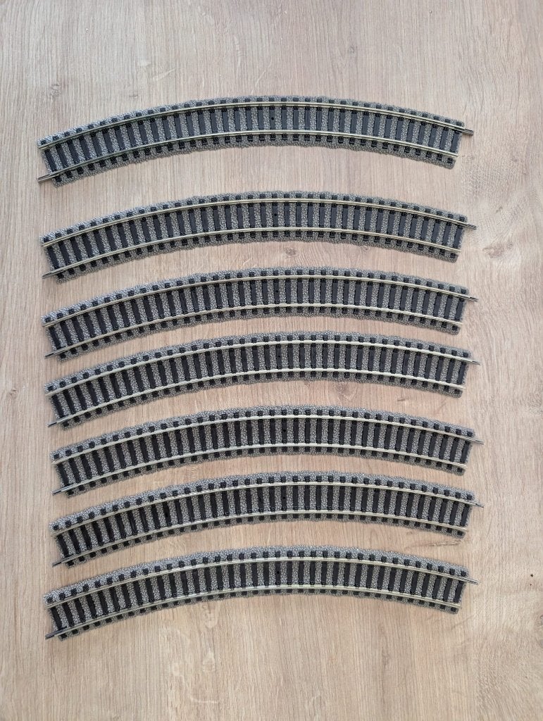 7 x Rail professionnel Fleischmann 6125 H0 incurvé 420 mm, Hobby & Loisirs créatifs, Trains miniatures | HO, Comme neuf, Rails