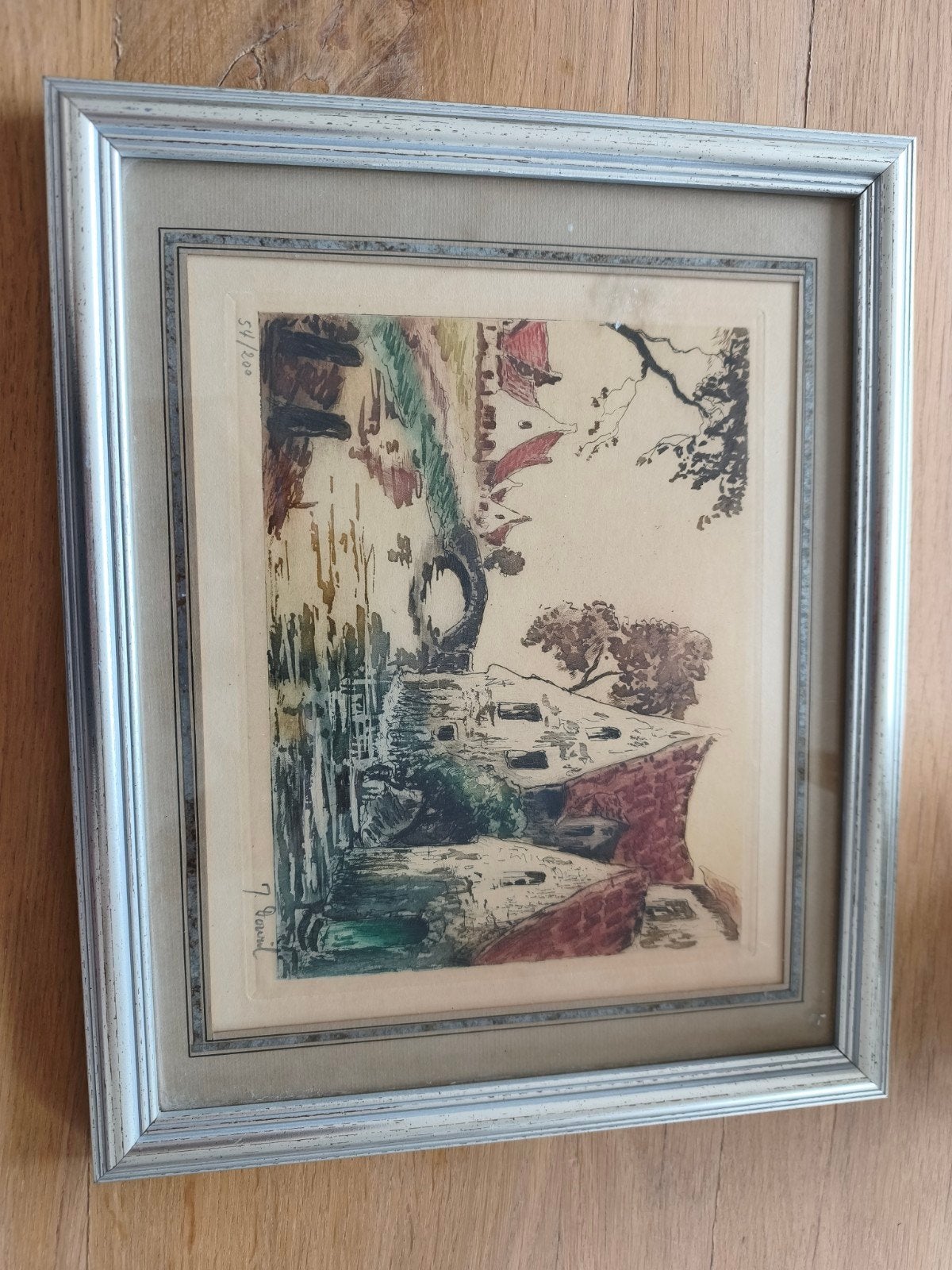 Peinture J. Douril, Enlèvement ou Envoi, Paysage, Papier
