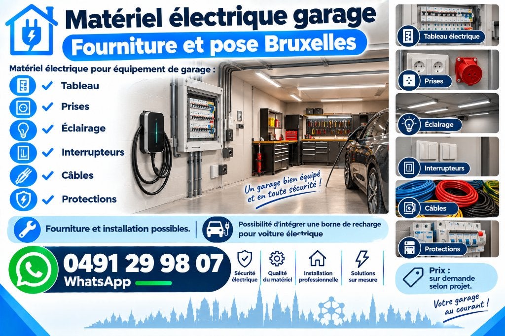Matériel électrique garage – Fourniture et pose Bruxelles, Enlèvement, Neuf