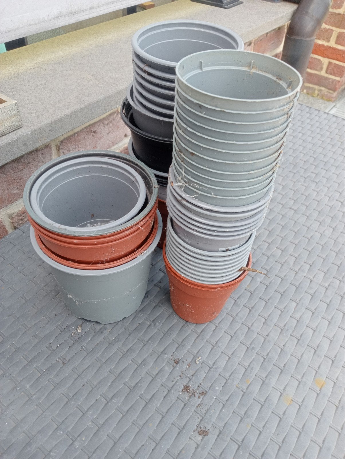 Lot de pots de culture et de fleurs en plastique avec trous, Balcon, Moins de 25 cm, Rond, Synthétique