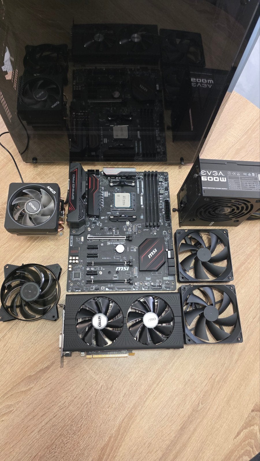 AMD 7+MSI+Radeon+waterkoeling+voeding+behuizing+ventilatoren, Computers en Software, Processors, Nieuw, Ophalen