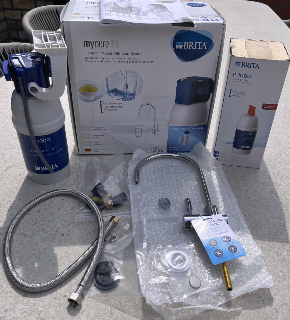 BRITA mypure P1 waterfiltersysteem + 2x P1000 filters, Huis en Inrichting, Keuken | Keukenbenodigdheden, Zo goed als nieuw, Overige typen