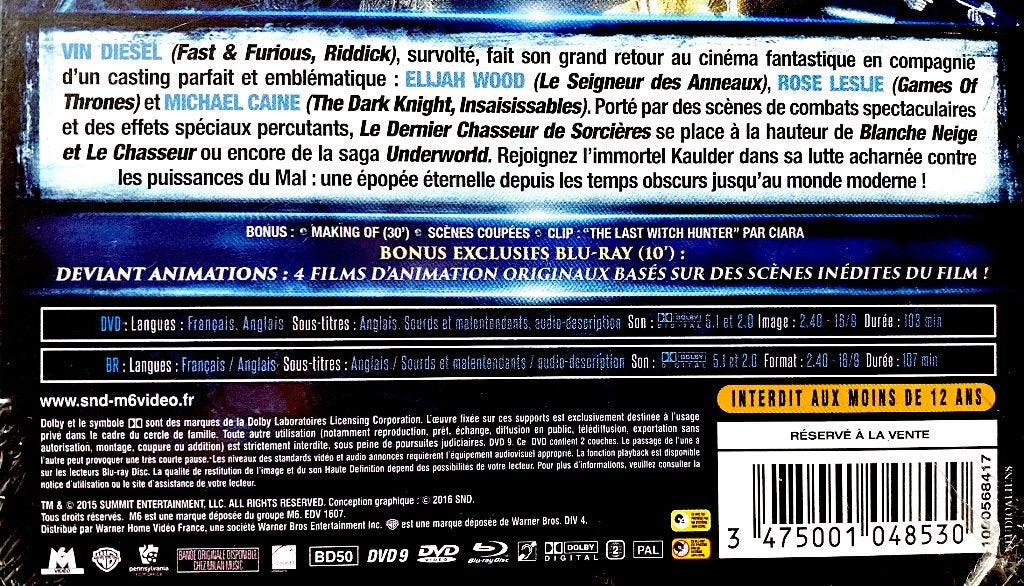 THE LAST WITCH HUNTER /// "STEELBOOK" Bluray + dvd // NIEUW, Cd's en Dvd's, Boxset, Film, Actie, Engels