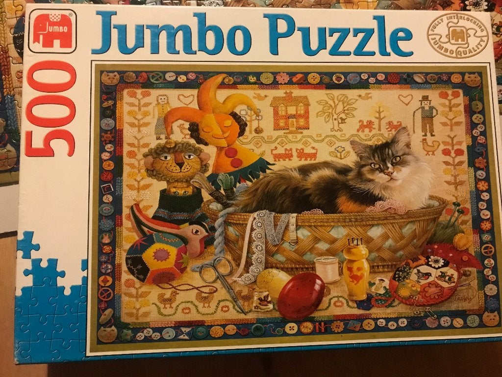 puzzel 500 stukjes - poes, Hobby en Vrije tijd, Ophalen of Verzenden