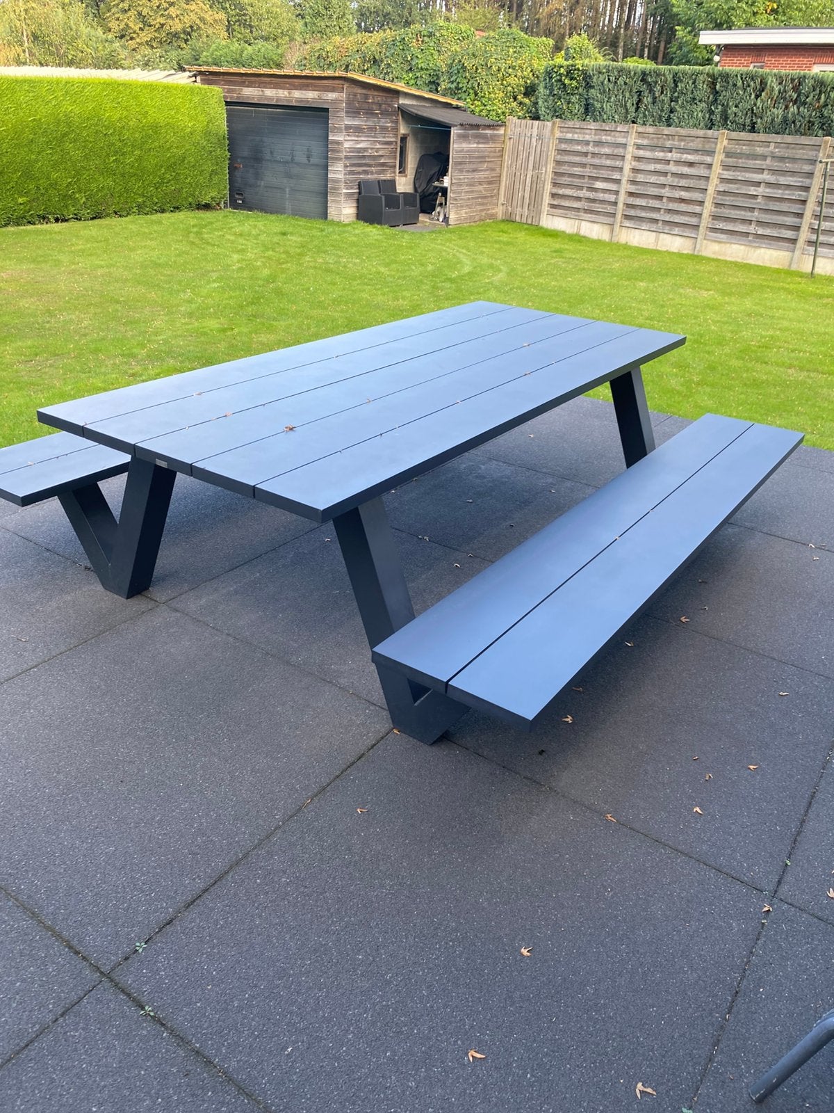 Aluminium buiten bank, Jardin & Terrasse, Enlèvement, Utilisé, Aluminium