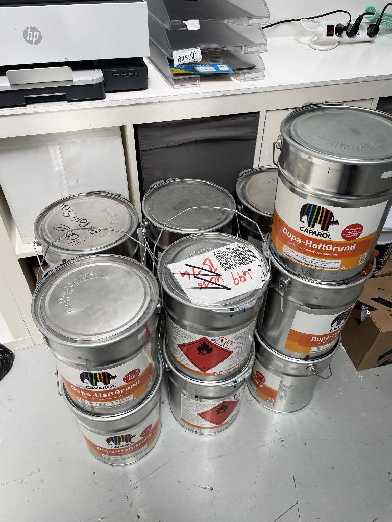 APPRÊT FIXATEUR BLANC CAPAROL 10L x 13 POTS, Bricolage & Construction, 20 litres ou plus, Enlèvement, Utilisé, Peinture
