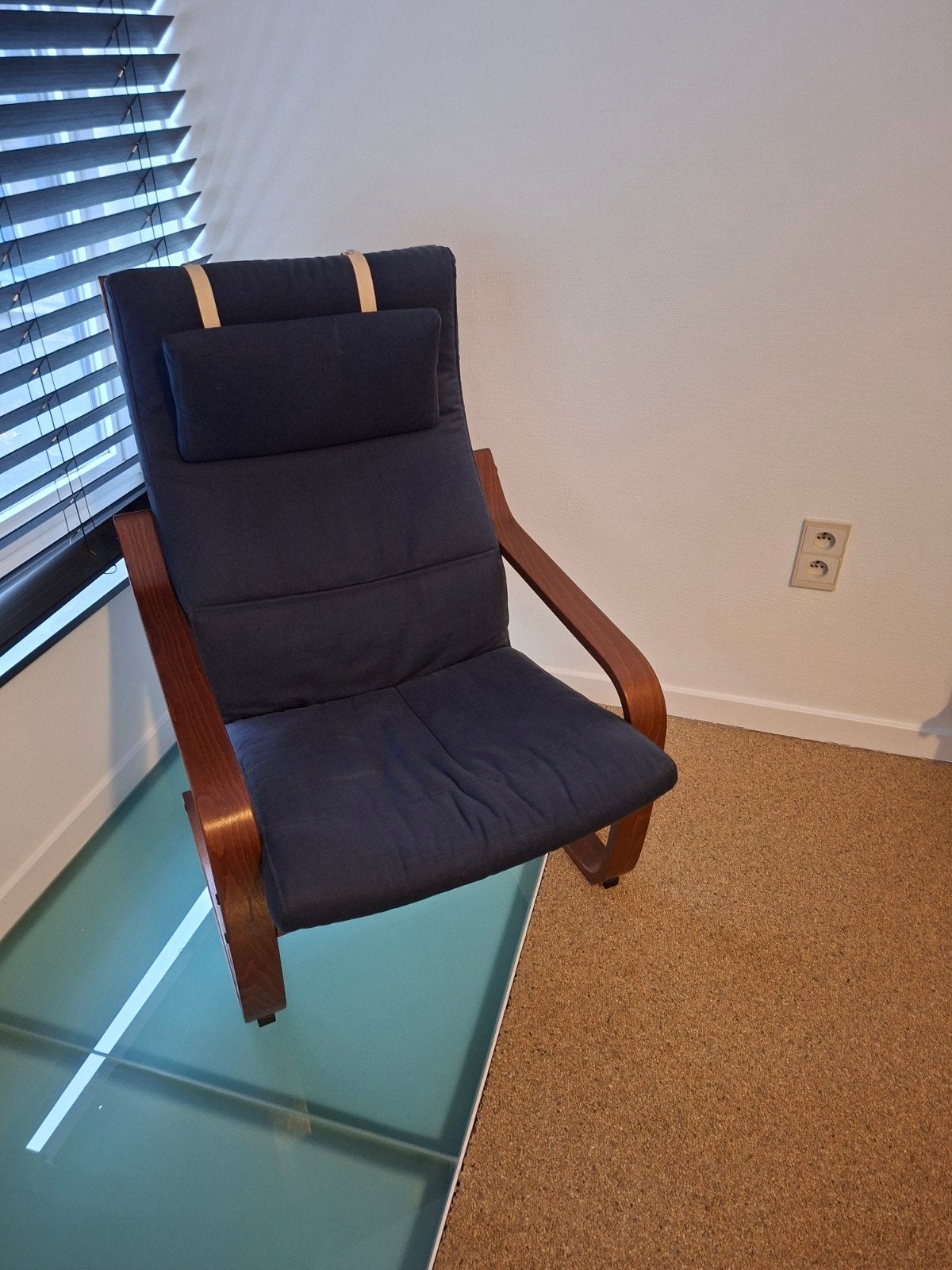 te koop Poang stoel/fauteuil Ikea, Ophalen, Blauw, Zo goed als nieuw, Eén