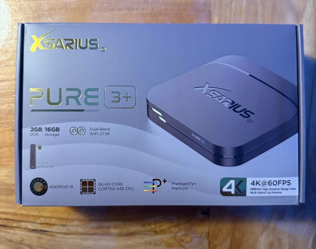 *** NIEUW Xsarius Pure 3+ 4K UHD Android 11 tv box IPTV ***, Ophalen, Nieuw, HDMI, Minder dan 500 GB