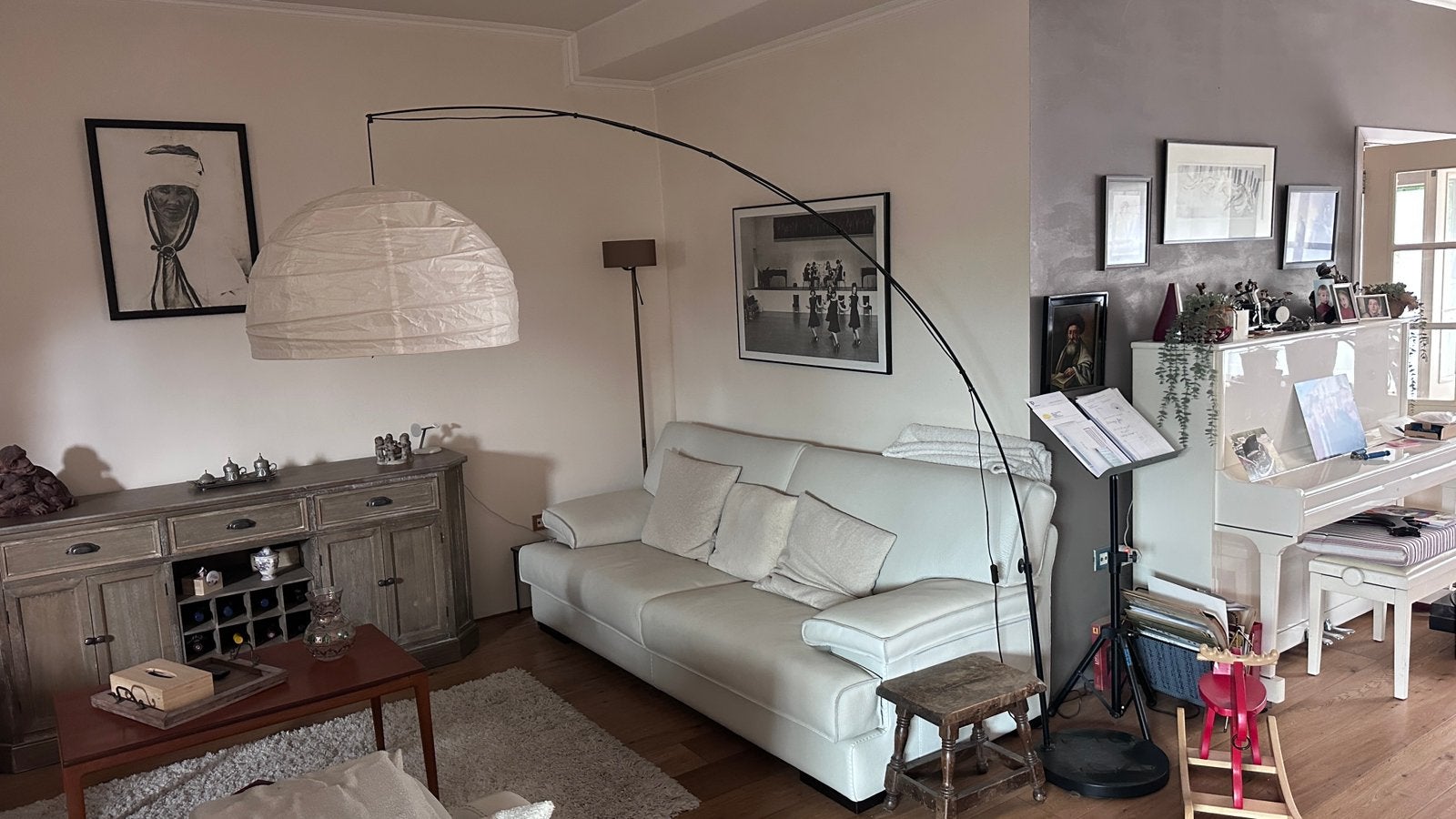 Gebogen staanlamp, Huis en Inrichting, Lampen | Vloerlampen, Ophalen, Gebruikt