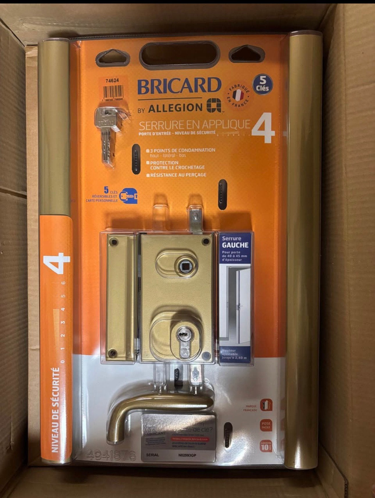 Serrure 3 points en applique BRICARD - Neuve sous blister, Enlèvement, Neuf