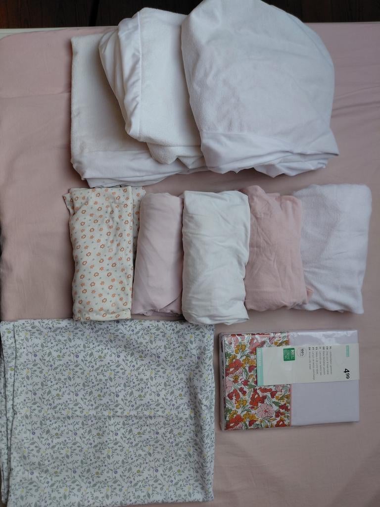 Draps de lit 120x60 cm, Enlèvement, Blanc, Housse de couette