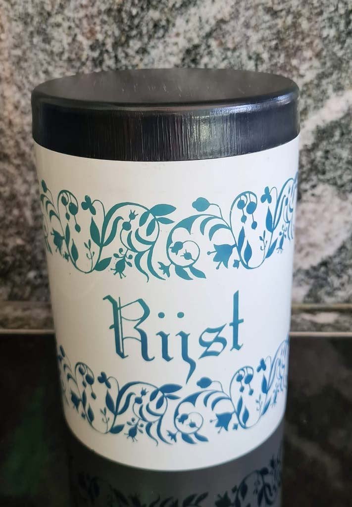 vintage voorraadpot rijst - kunststof - zie info, Voorraadpot, Ophalen, Zo goed als nieuw, Kunststof