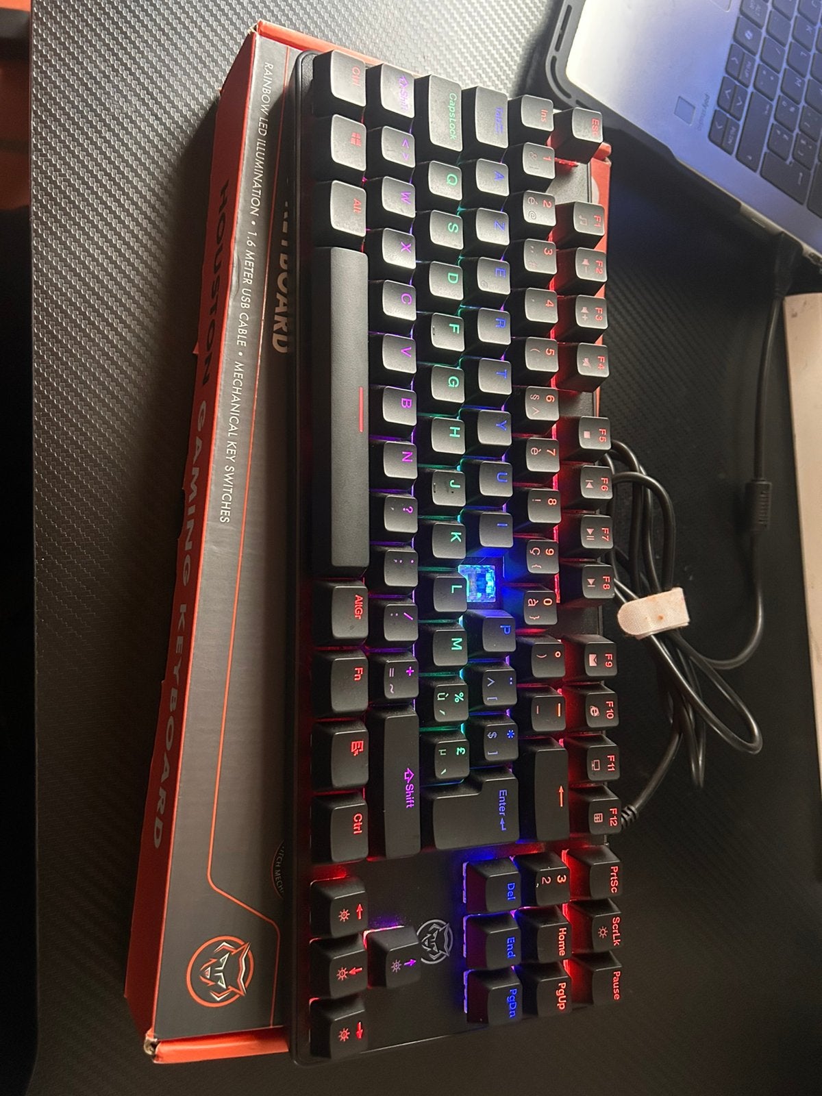Houston blue switch gaming keyboard, Informatique & Logiciels, Enlèvement, Azerty, Comme neuf