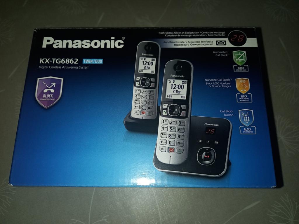 Panasonic KX-TG6862, Télécoms, Téléphones fixes | Combinés & sans fil, Comme neuf, 2 combinés, Enlèvement