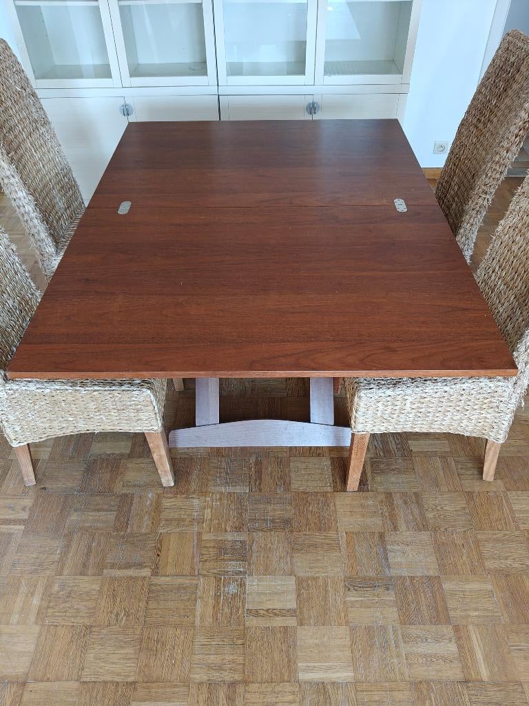Verstelbare eettafel (hoogte en grootte), Huis en Inrichting, Ophalen, Gebruikt, Vijf personen of meer, Rechthoekig
