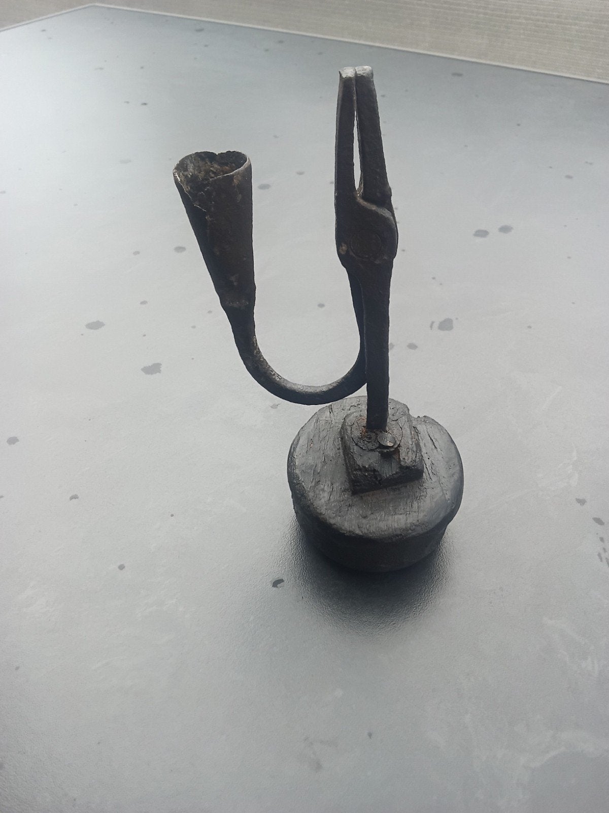 Zeldzame 18e eeuwse tafel kienspaanhouder, Ophalen of Verzenden