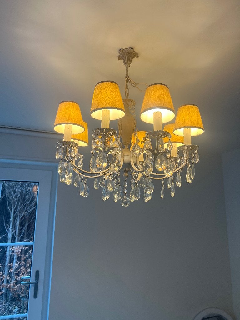 Gerestaureerde luster te koop, Huis en Inrichting, Ophalen, Zo goed als nieuw, Glas, Landelijk