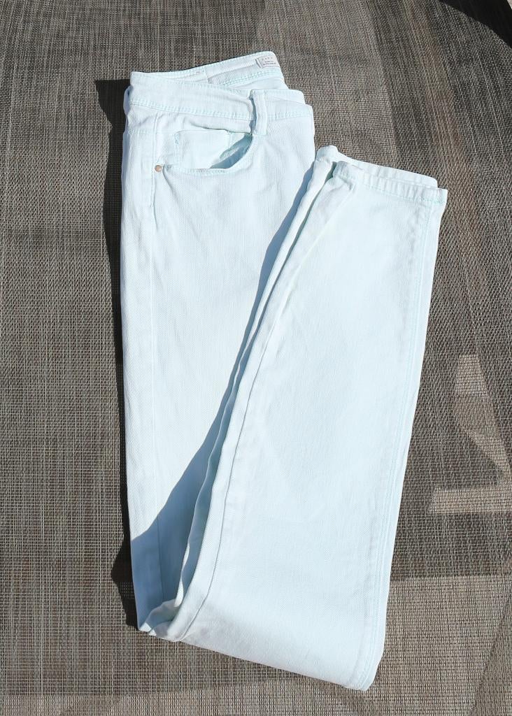Pantalon / jeans vert pâle Zara 36, Enlèvement ou Envoi, Comme neuf, Vert, Zara