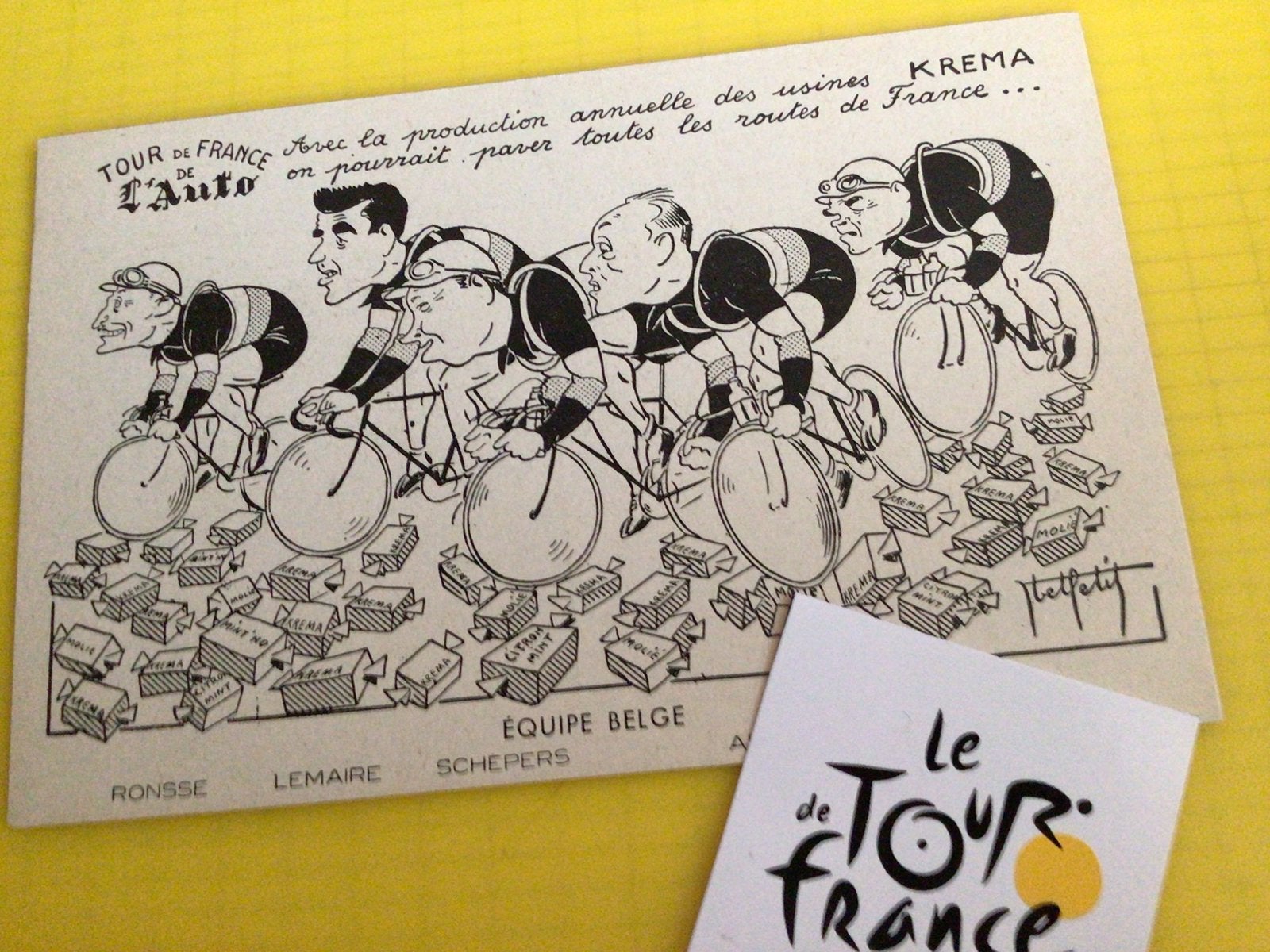 Wielerkaart tour de france equipe belgie, Sports & Fitness, Cyclisme, Envoi, Comme neuf