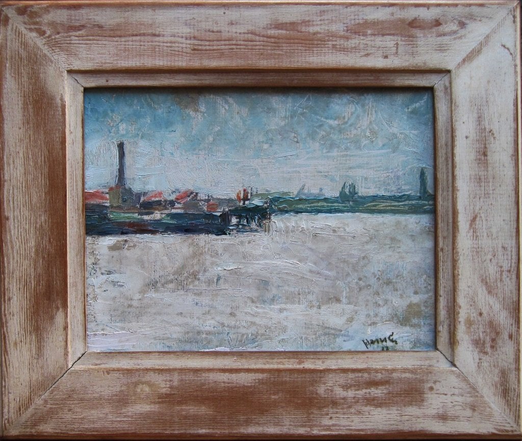 1927 CARL HESLER EXPRESSIONISTISCH ZEEGEZICHT KONINKLIJK HOF, Ophalen, Expressionistisch, Gedateerd, Landschap