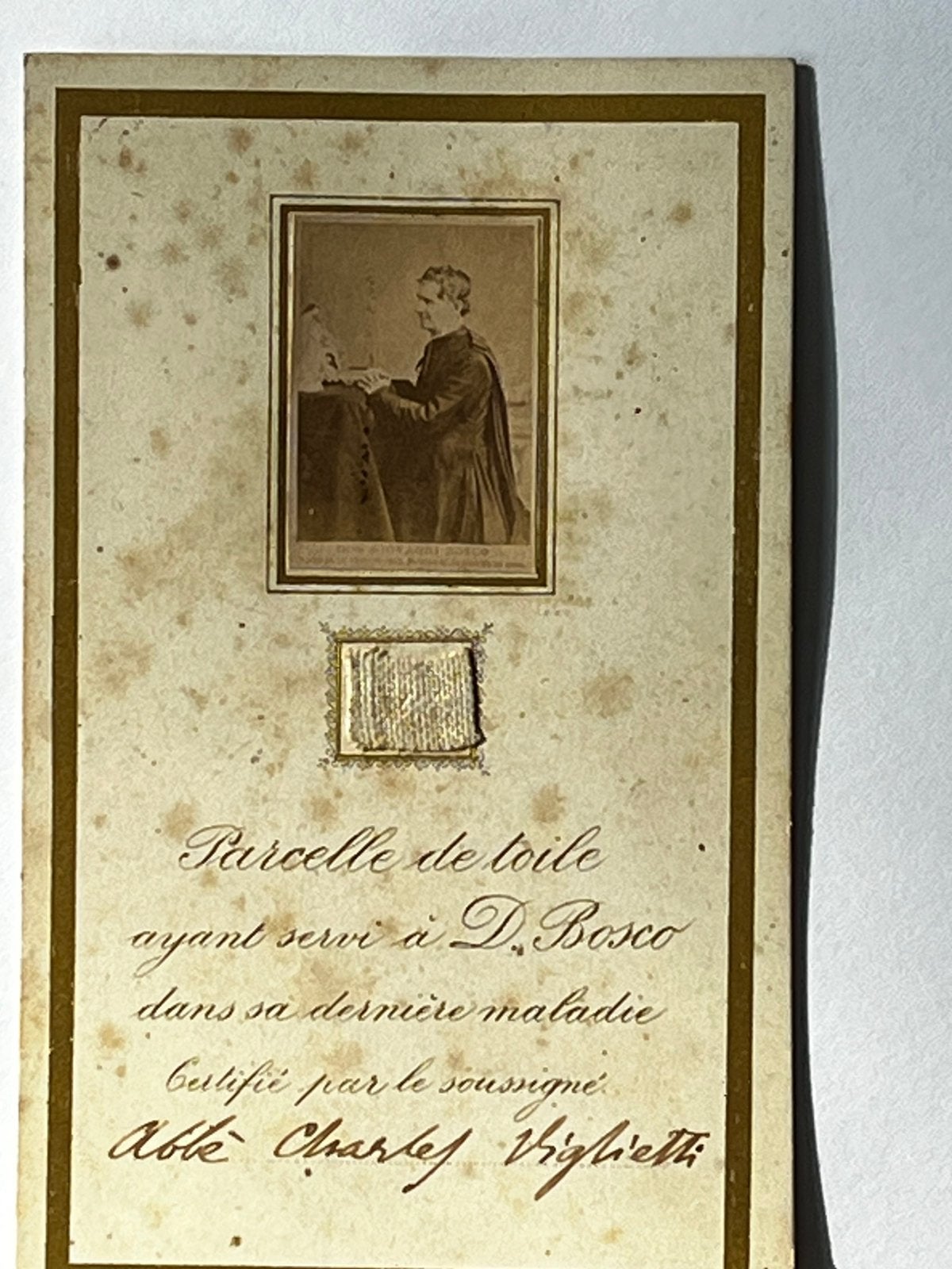 1888 Relikwie Heilige Don Bosco certificaat Carlo Viglietti, Enlèvement ou Envoi