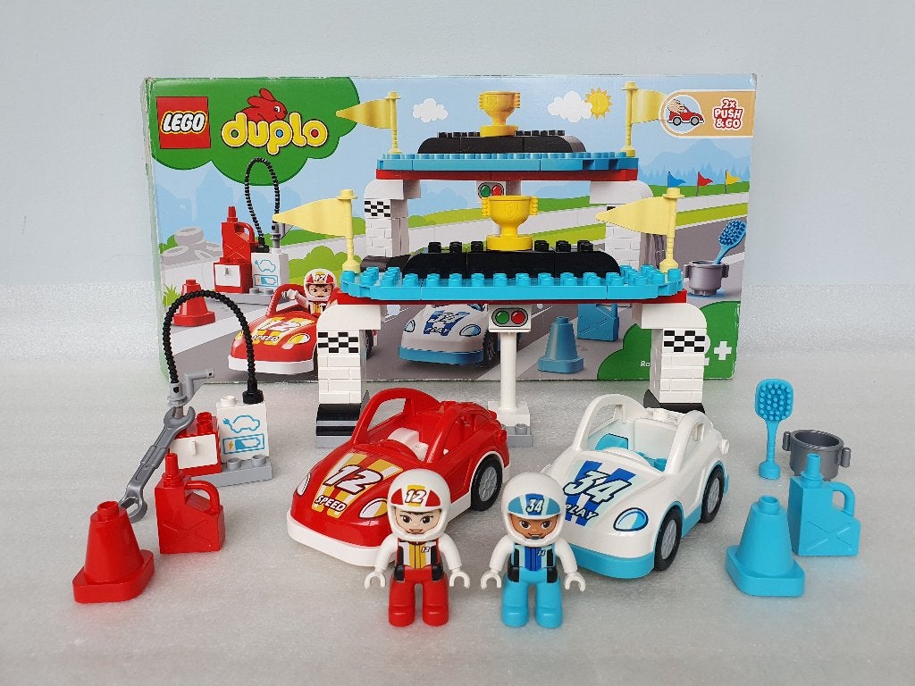 Lego Duplo 10947: Racewagens, Gebruikt, Ophalen of Verzenden, Compleet, Duplo
