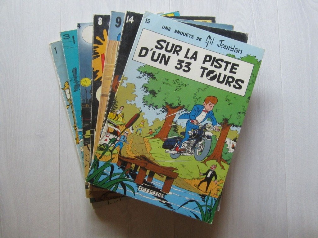 Gil Jourdan - brochées - 5,00Eur / pièce, Livres, Plusieurs BD, Enlèvement ou Envoi, Utilisé, M. Tillieux