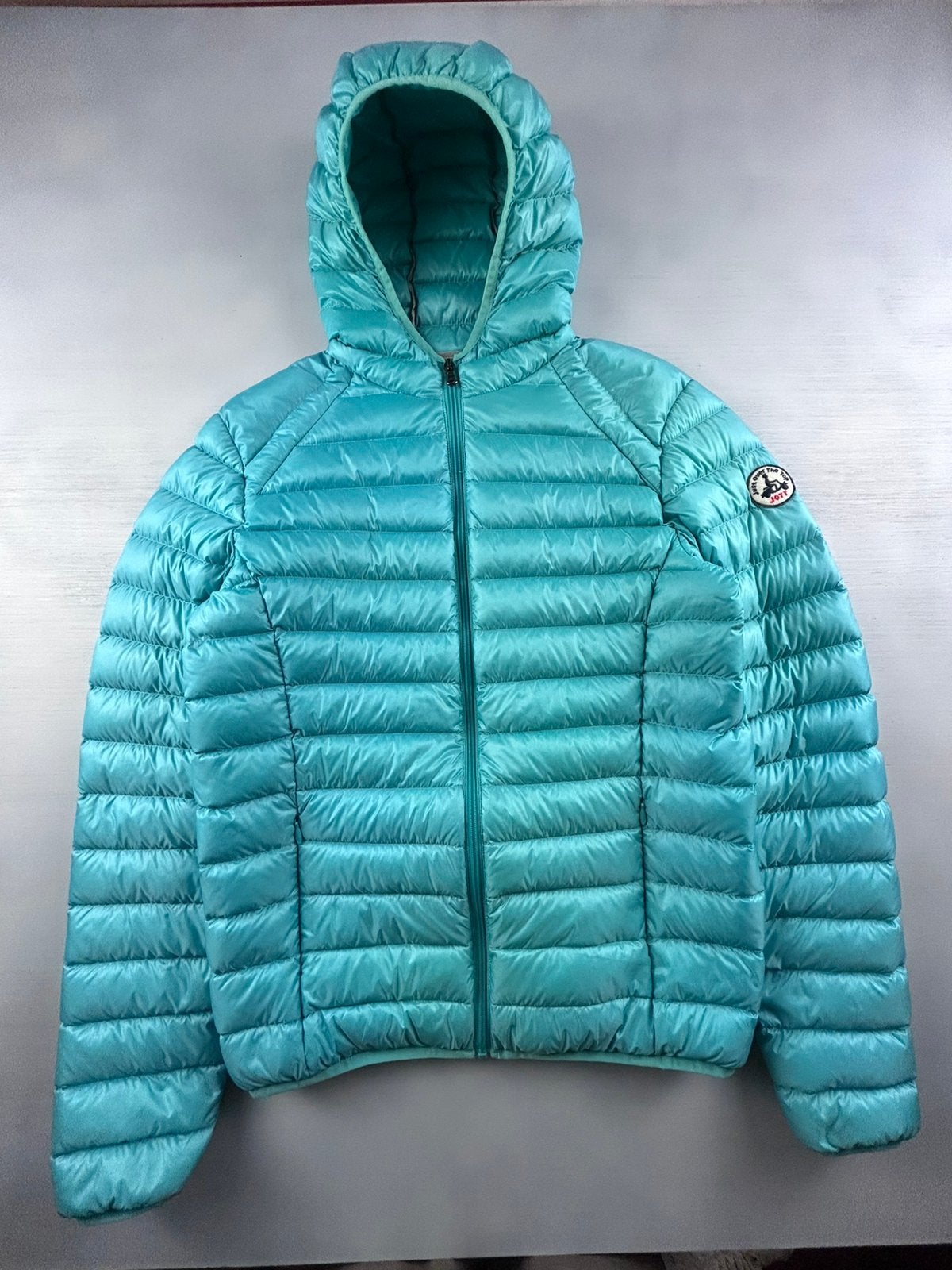Doudoune jott bleue turquoise chaude hiver epaisse taille M, Ophalen of Verzenden, Zo goed als nieuw, Maat 38/40 (M), Blauw