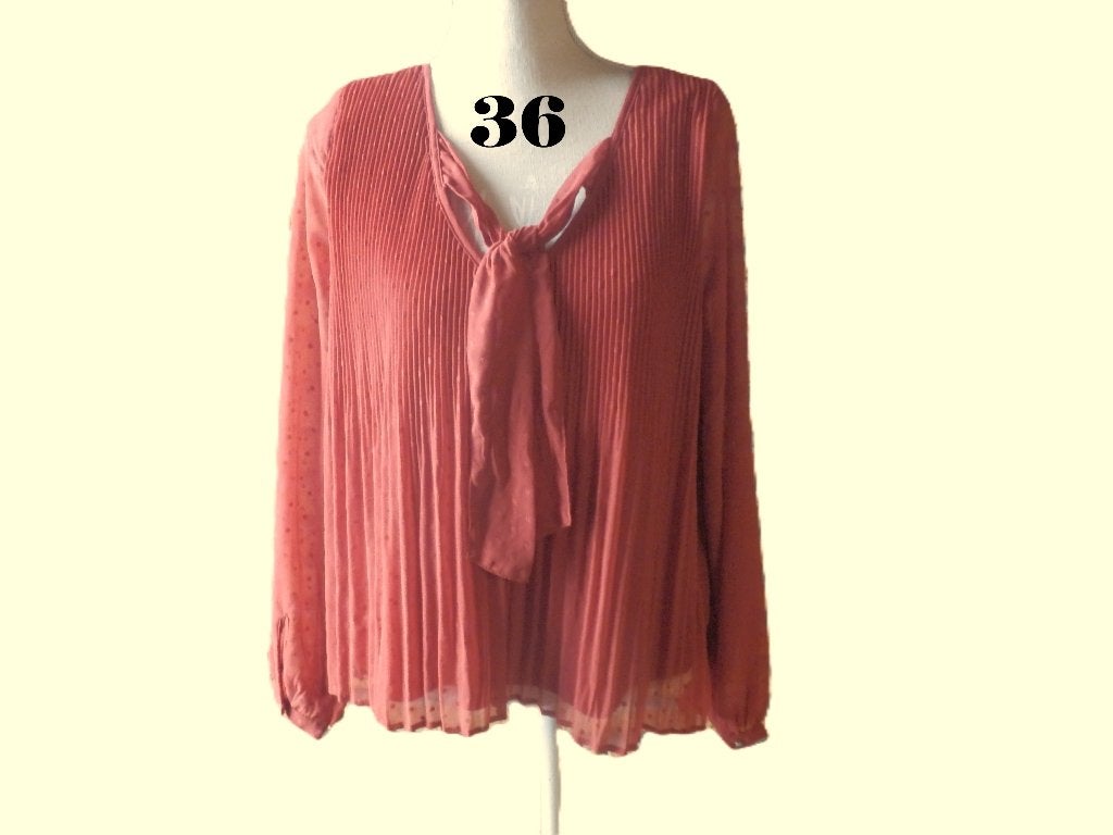 (201)- blouse femme t.S brique - bonobo -, Rouge, Enlèvement ou Envoi, Taille 36 (S), Comme neuf