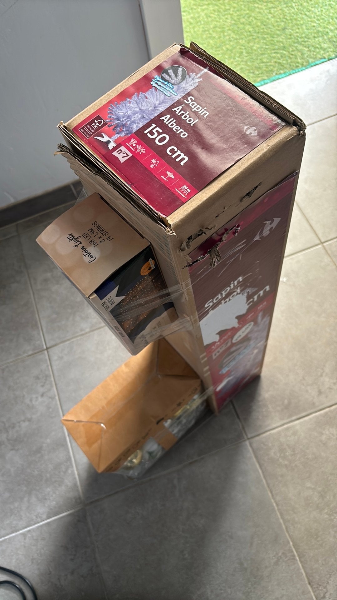 Kerstboom 150cm wit , GRATIS OPTE HALEN, Ophalen, Gebruikt